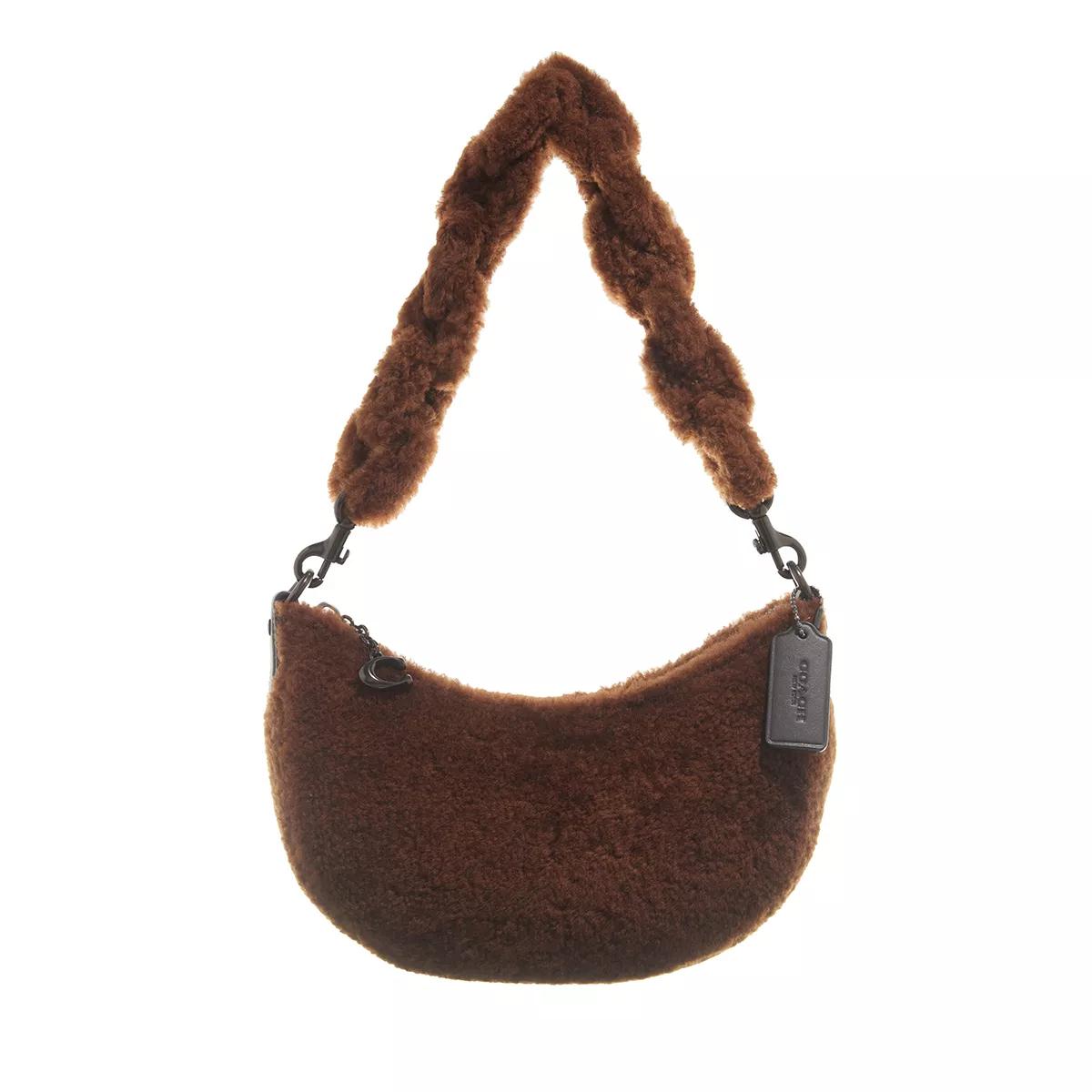 Coach Schultertasche - Shearling Mira Shoulder Bag With Shearling Chain - Gr. unisize - in Braun - für Damen von Coach