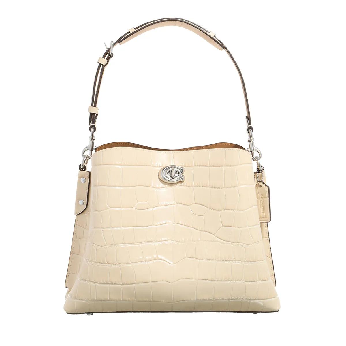 Coach Umhängetasche - Embossed Croc Willow Shoulder Bag - Gr. unisize - in Creme - für Damen von Coach