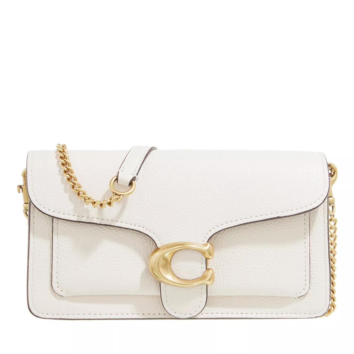 Coach Umhängetasche - Polished Pebble Leather Tabby Chain Clutch - Gr. unisize - in Creme - für Damen von Coach