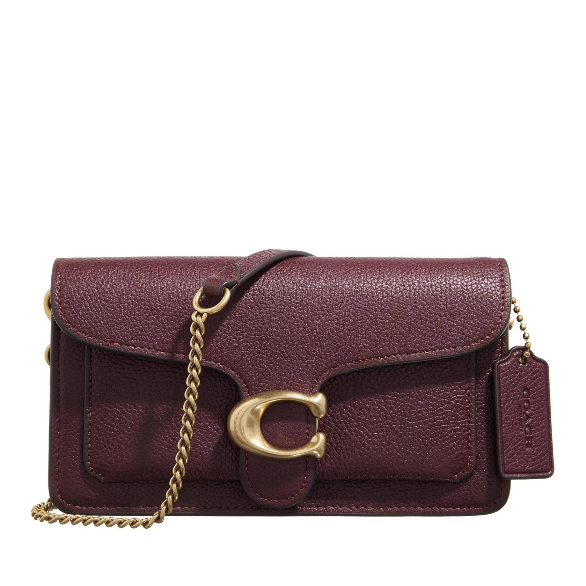 Coach Umhängetasche - Polished Pebble Leather Tabby Chain Clutch - Gr. unisize - in Rot - für Damen von Coach