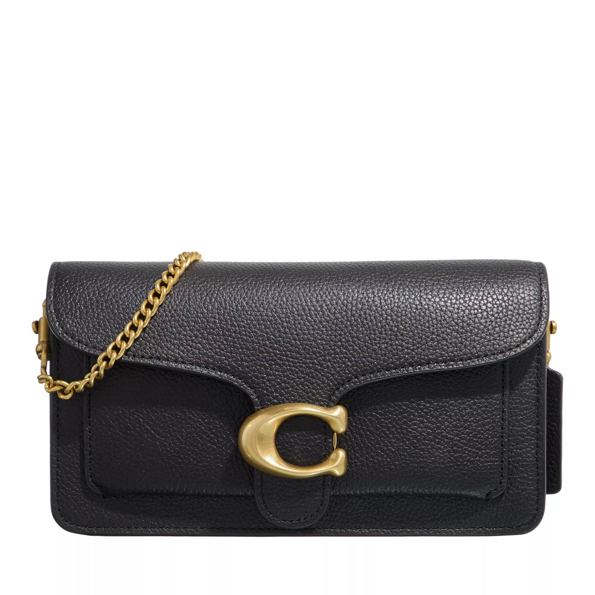 Coach Umhängetasche - Polished Pebble Leather Tabby Chain Clutch - Gr. unisize - in Schwarz - für Damen von Coach