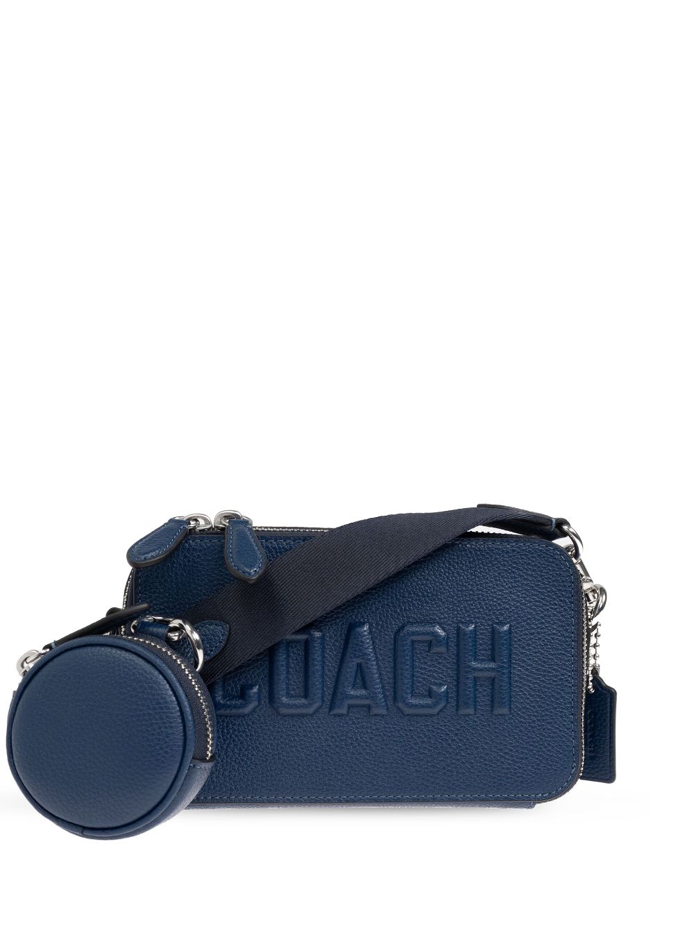 Coach debossed-logo leather shoulder bag - Blue von Coach