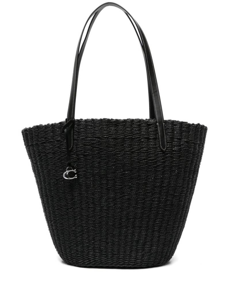 Coach interwoven straw tote bag - Black von Coach