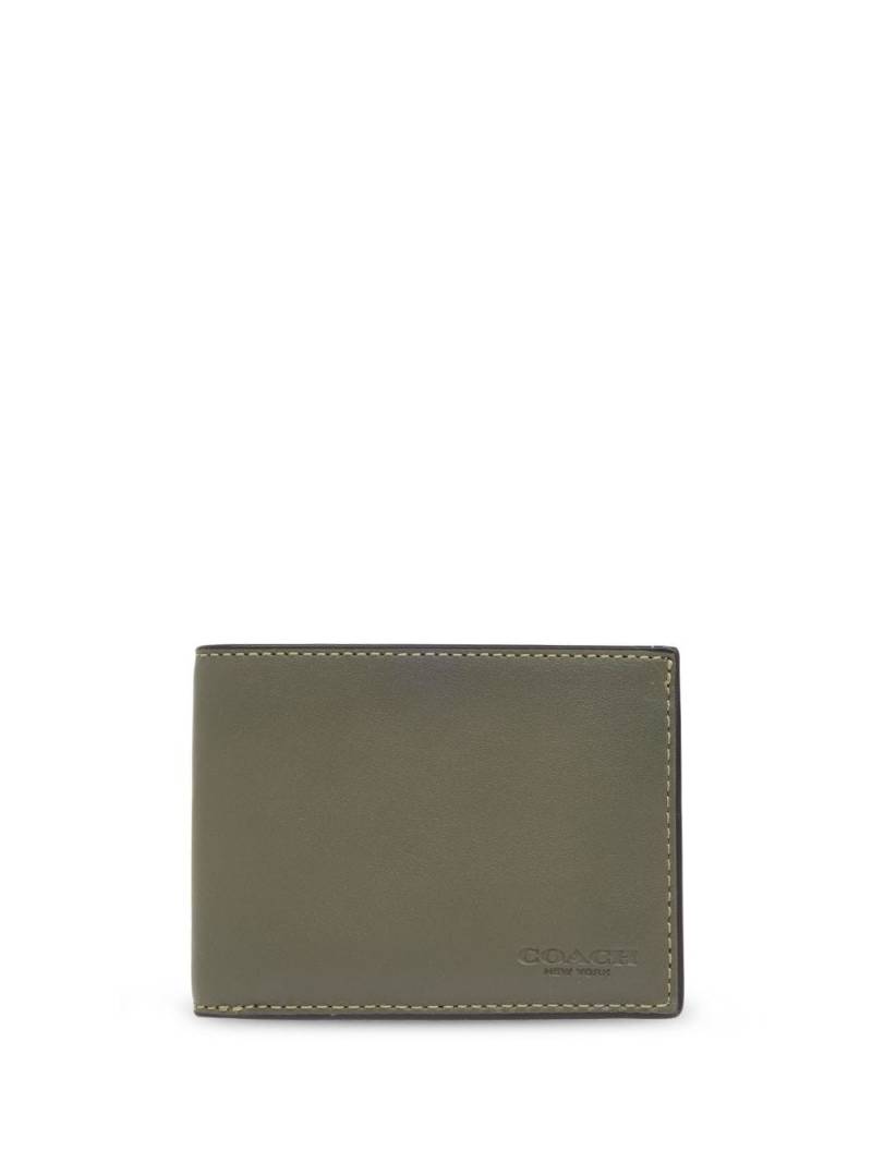 Coach logo-debossed leather wallet - Green von Coach