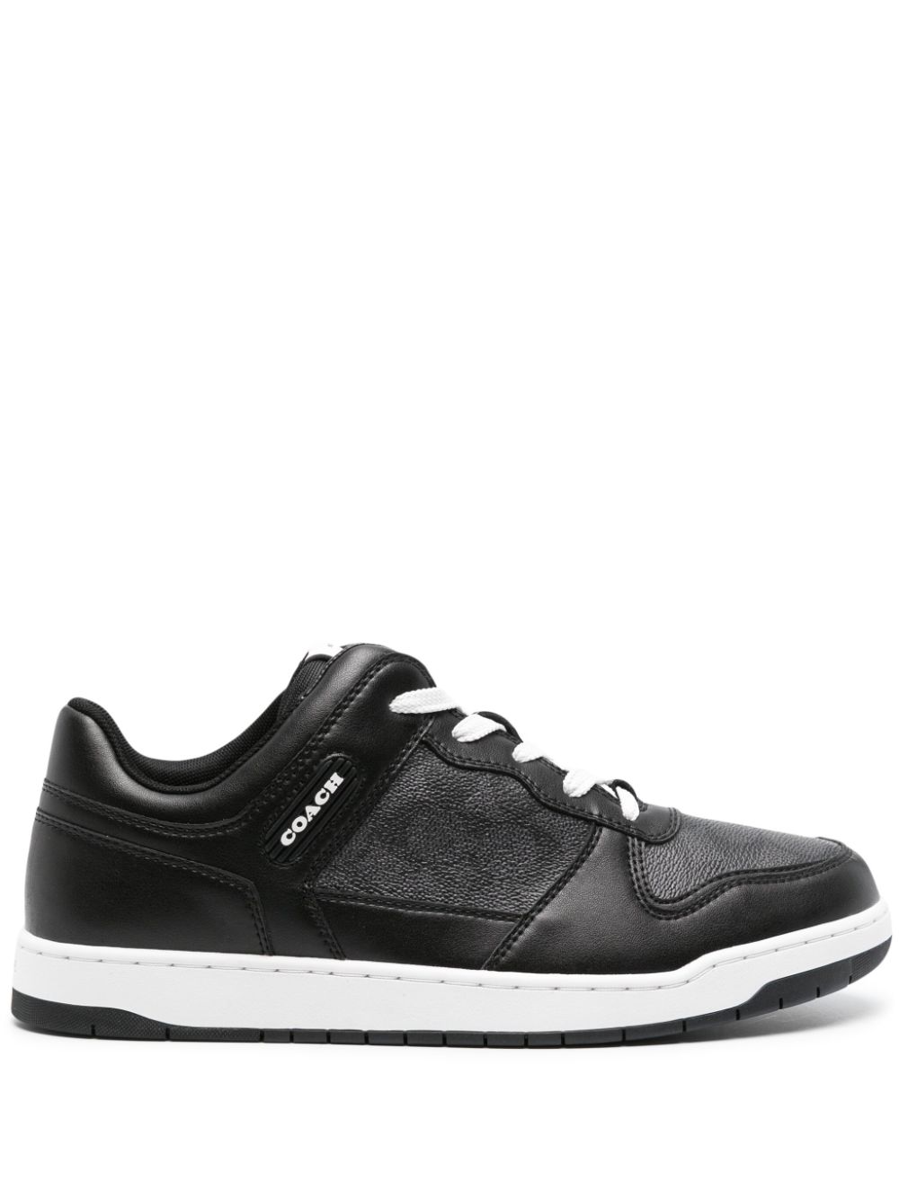 Coach logo-debossed panelled leather sneakers - Black von Coach