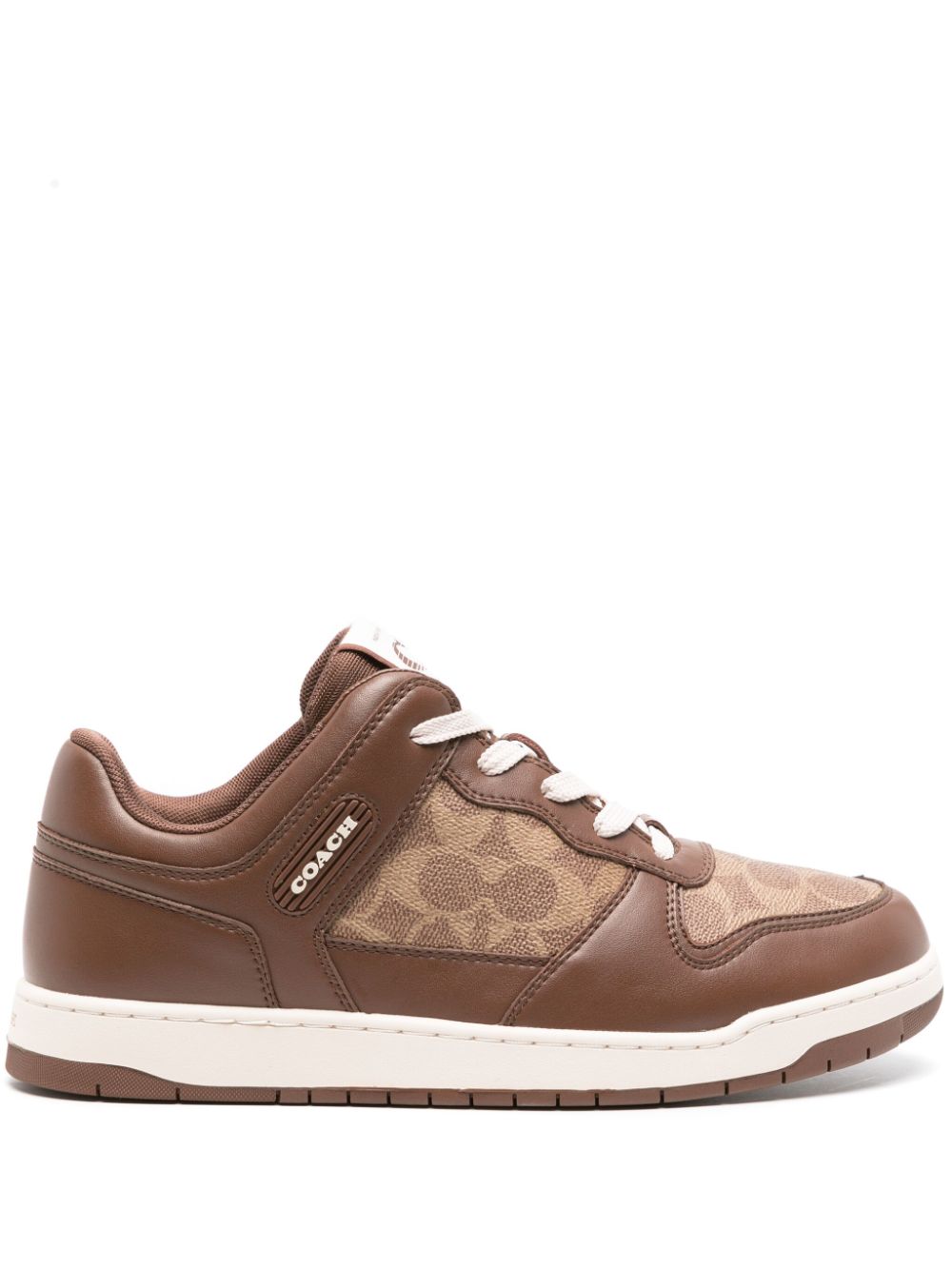 Coach logo-debossed panelled leather sneakers - Brown von Coach
