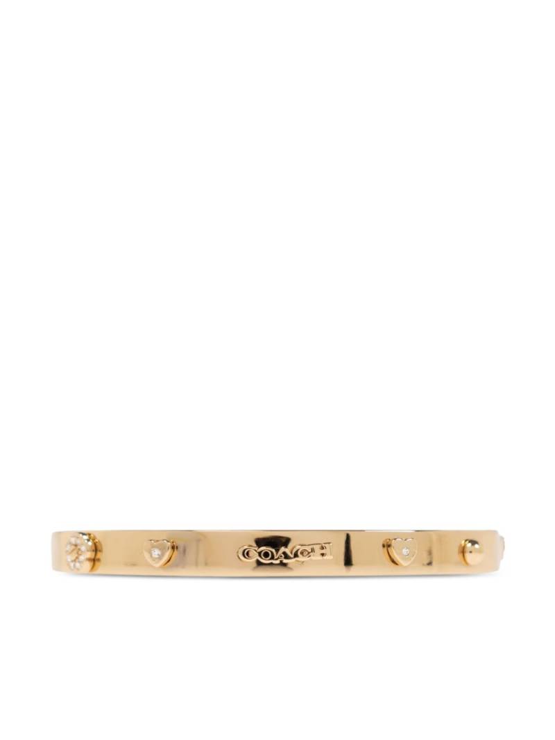 Coach logo-lettering bangle bracelet - Gold von Coach