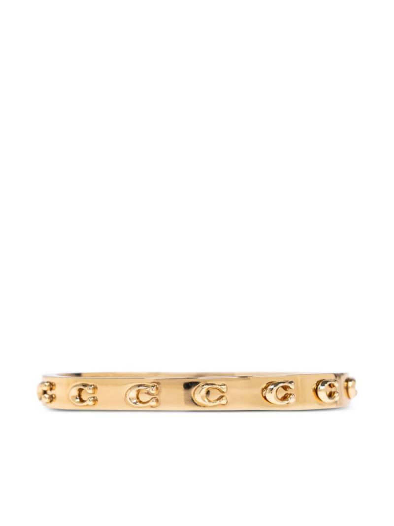 Coach logo-plaque bangle bracelet - Gold von Coach