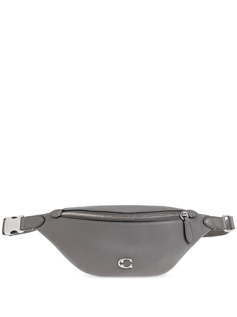 Coach logo-plaque leather belt bag - Grey von Coach