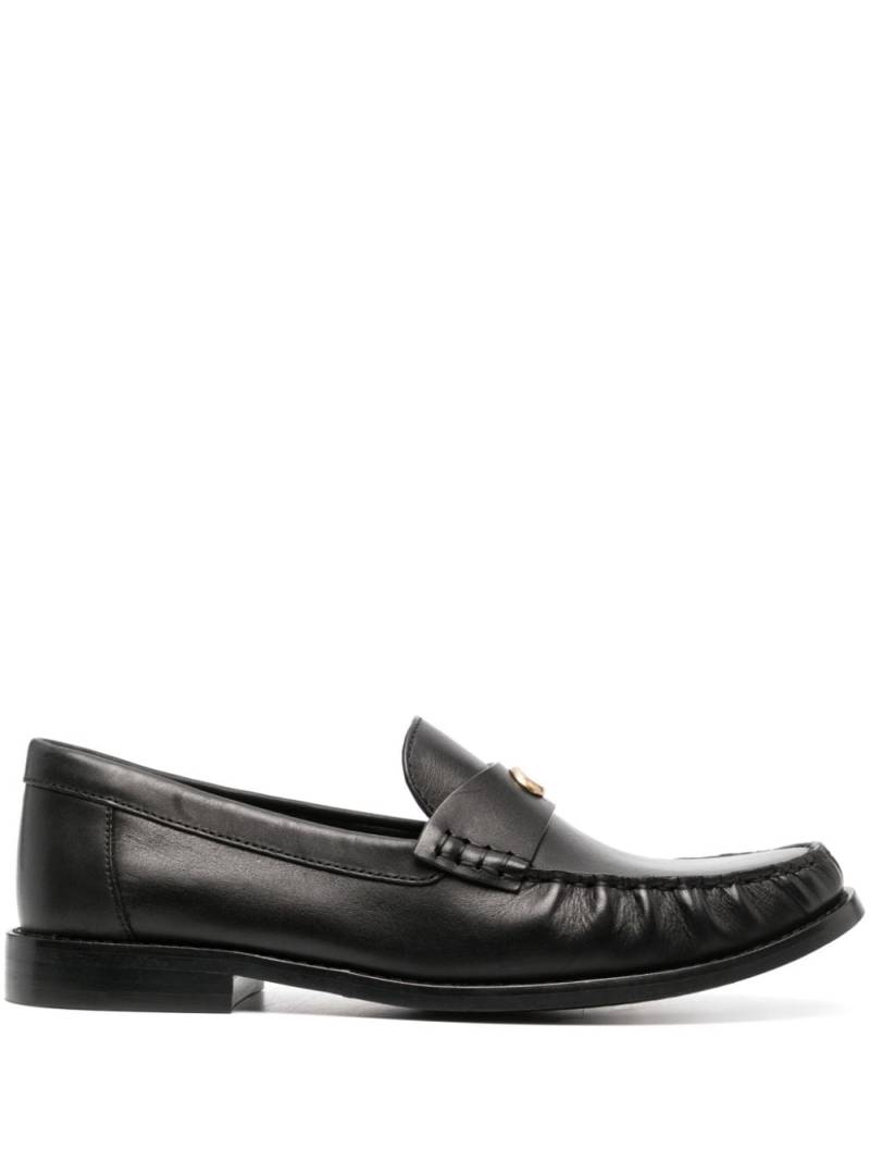 Coach logo-plaque leather loafers - Black von Coach