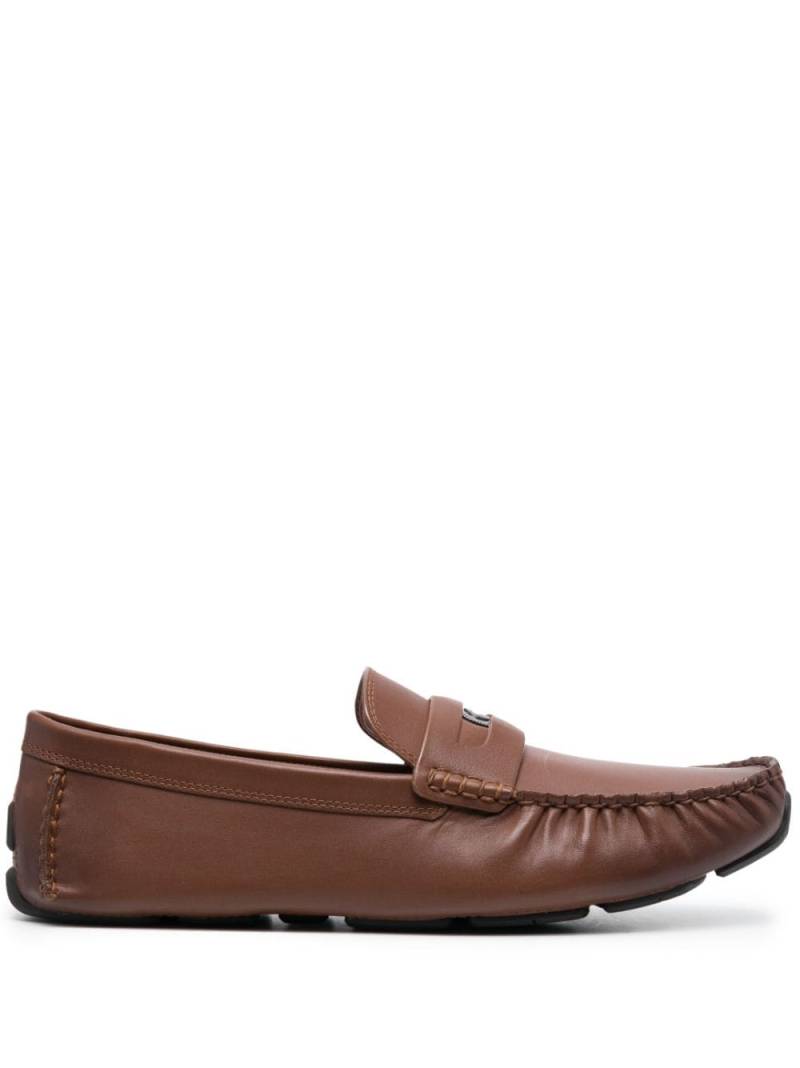 Coach logo-plaque leather loafers - Brown von Coach