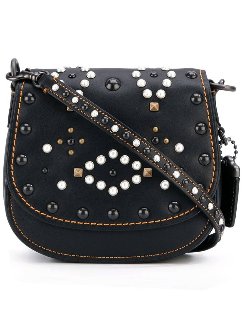 Coach mini studded saddle bag - Black von Coach