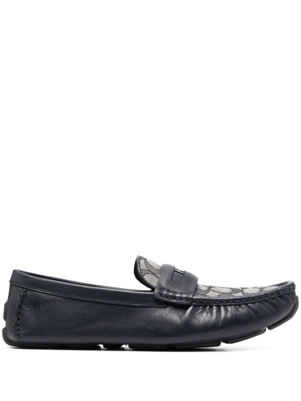 Coach monogram-embroidered leather loafers - Blue von Coach