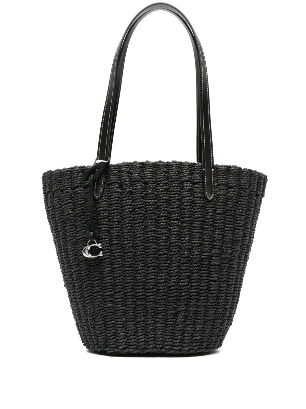 Coach small straw tote bag - Black von Coach