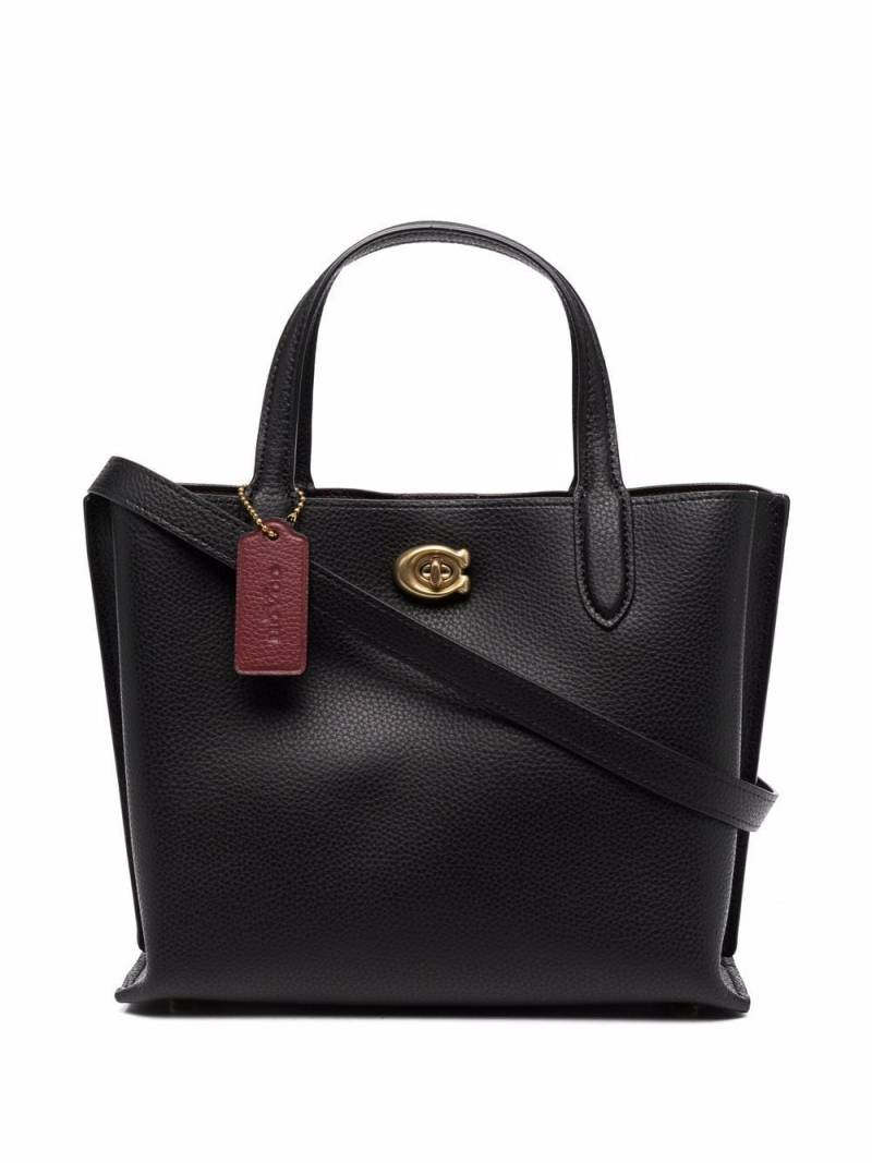Coach tag-detail leather tote bag - Black von Coach