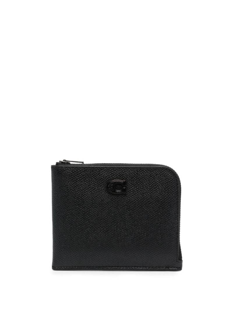 Coach tonal-logo grained-leather wallet - Black von Coach