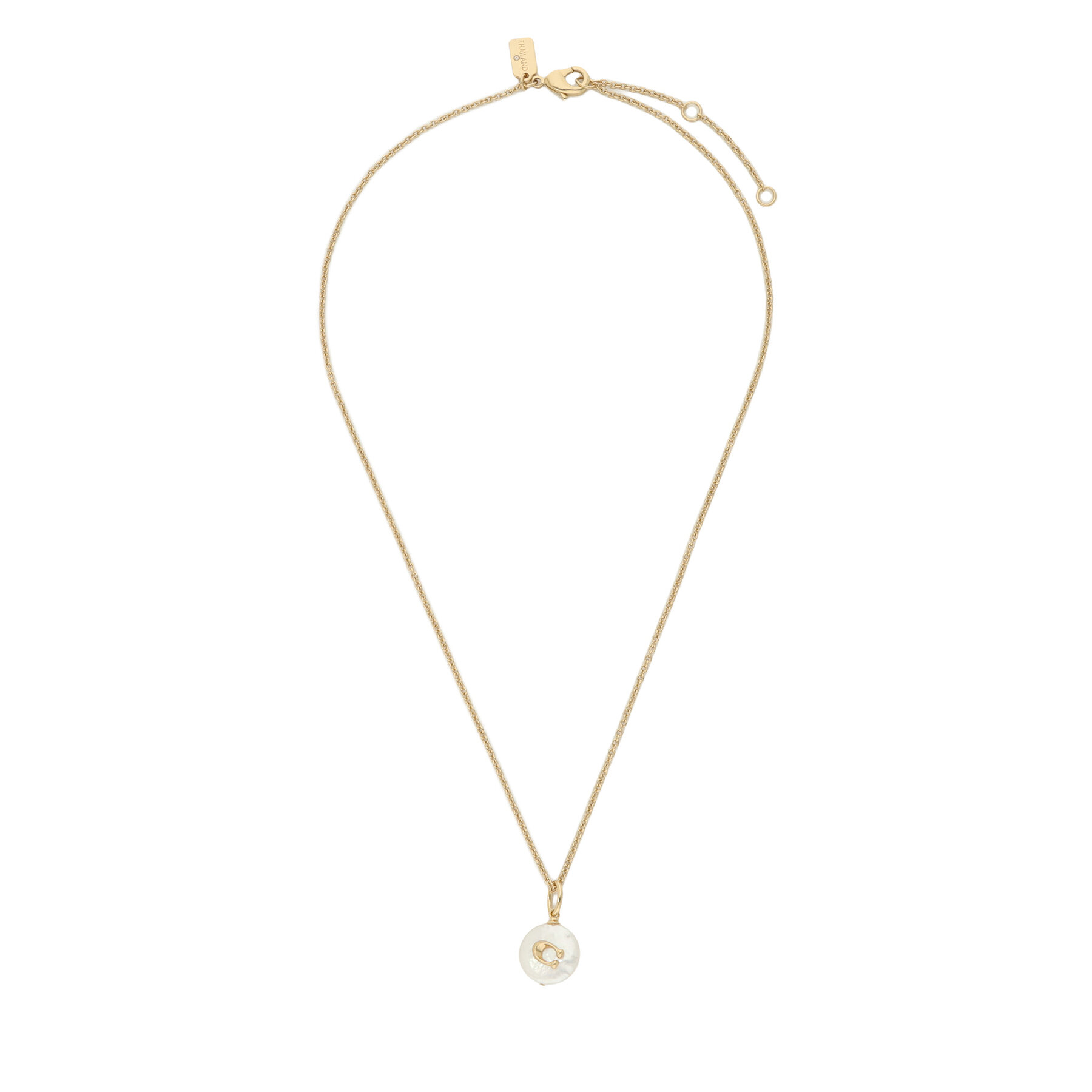 Halskette Coach Signature Coin Pearl Pendant Necklace 37440611GLD107 Goldfarben von Coach