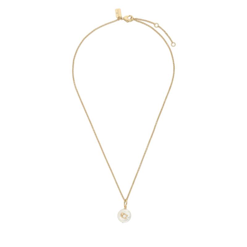 Halskette Coach Signature Coin Pearl Pendant Necklace 37440611GLD107 Goldfarben von Coach