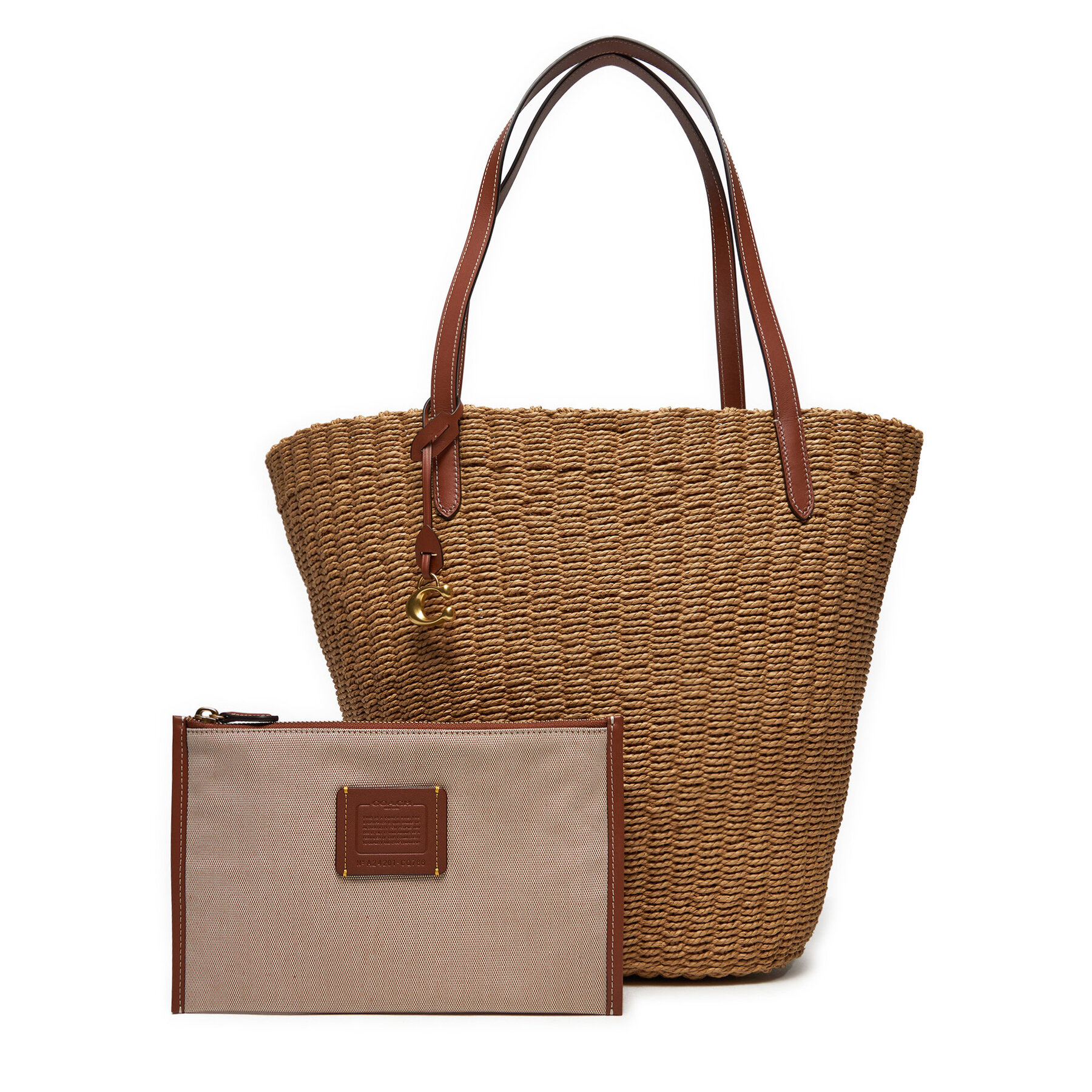 Handtasche Coach Straw CQ786 B4TXI Beige von Coach