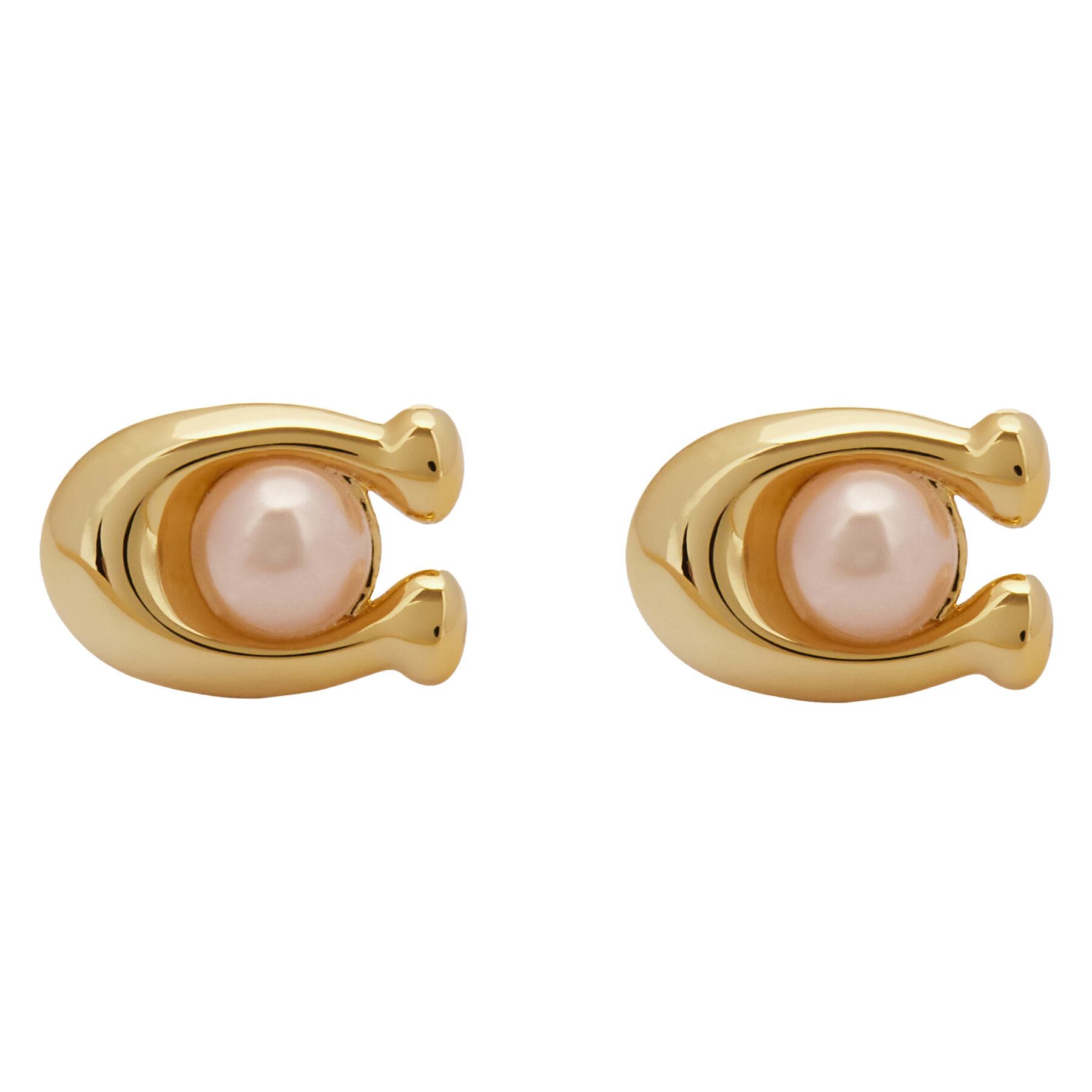 Ohrringe Coach Pearl Signature C Stud Earrings 37341922GLD651 Goldfarben von Coach