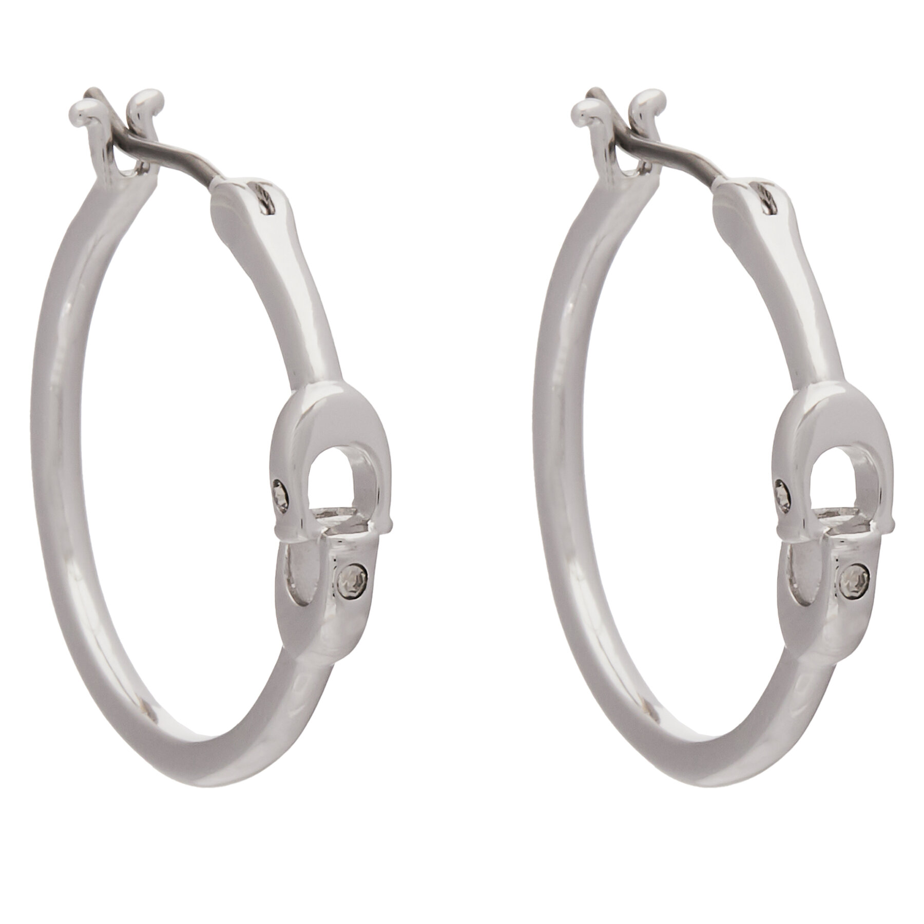 Ohrringe Coach Signature Hoop Earrings 37408160RHO030 Silberfarben von Coach