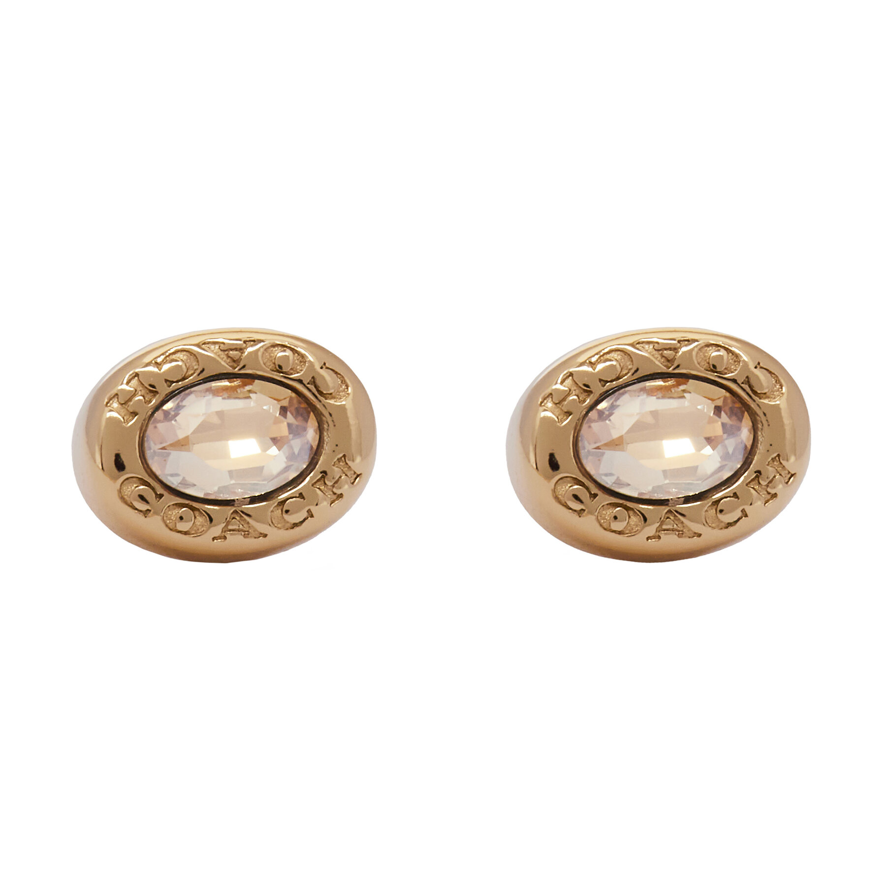 Ohrringe Coach Signature Logo Stone Stud Earrings 37335729GLD230 Goldfarben von Coach