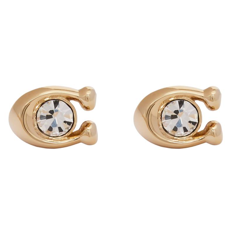 Ohrringe Coach Signature Stone Stud Earrings 37440614GLD110 Goldfarben von Coach