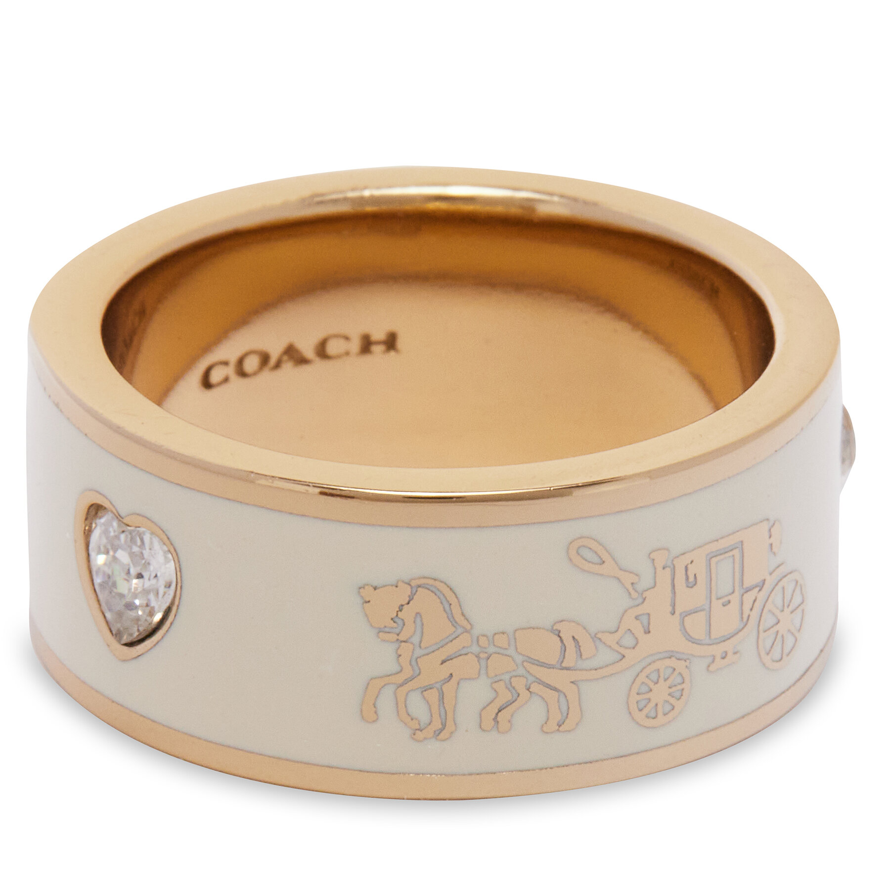 Ring Coach Enamel Horse & Carriage Band Ring 37479034GLD100 Goldfarben von Coach