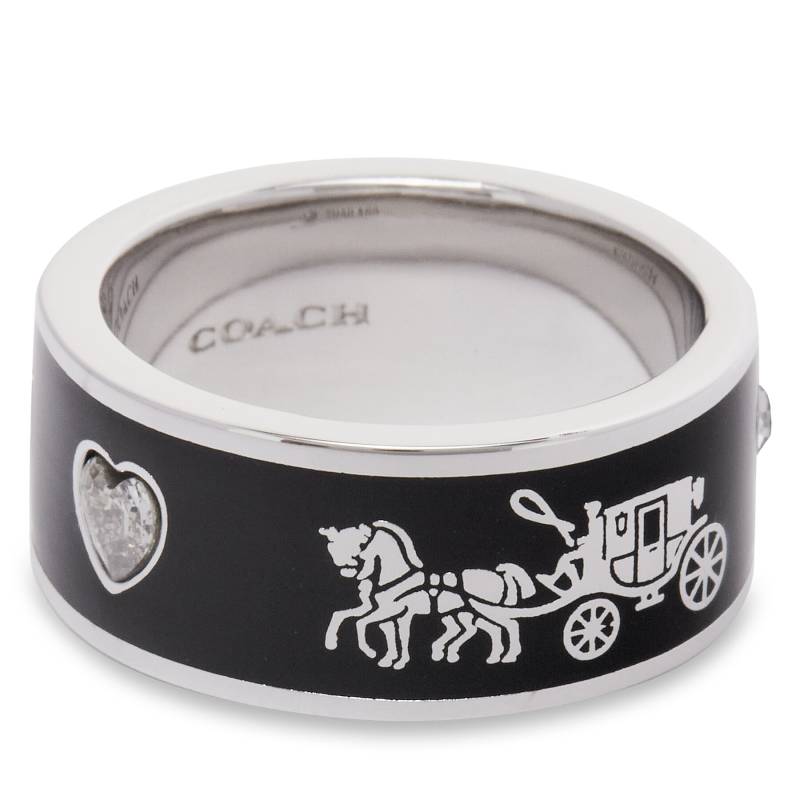 Ring Coach Enamel Horse & Carriage Band Ring 37479034RHO003 Silberfarben von Coach