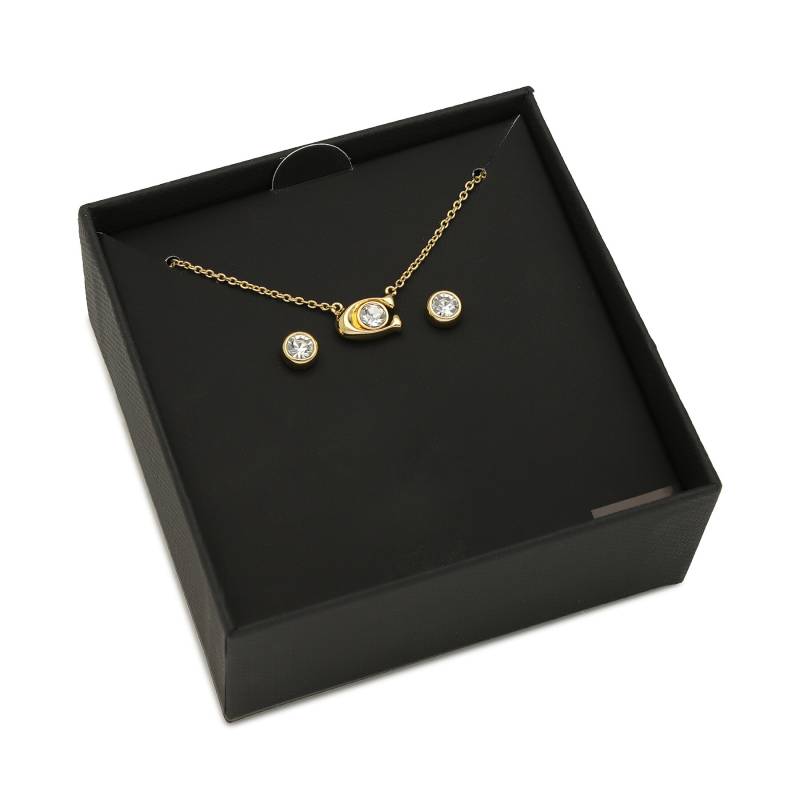 Schmuckset Halskette und Ohrringe Coach Signature Necklace & Earring Set 37412845GLD110 Goldfarben von Coach