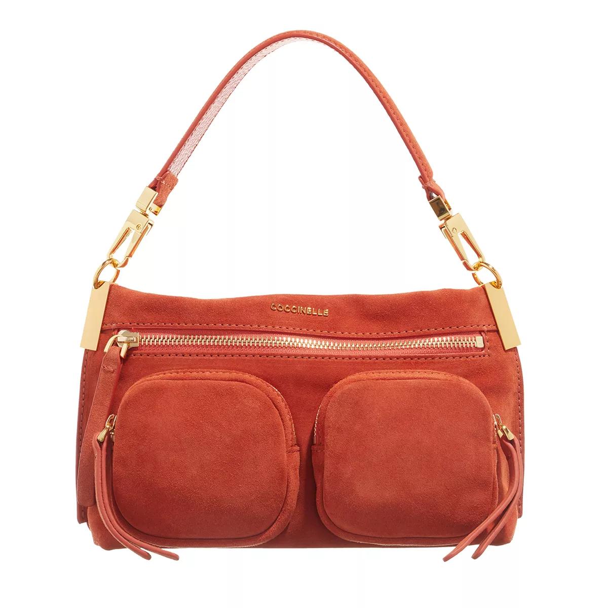 Coccinelle Henkeltasche - Hyle Suede - Gr. unisize - in Orange - für Damen von Coccinelle