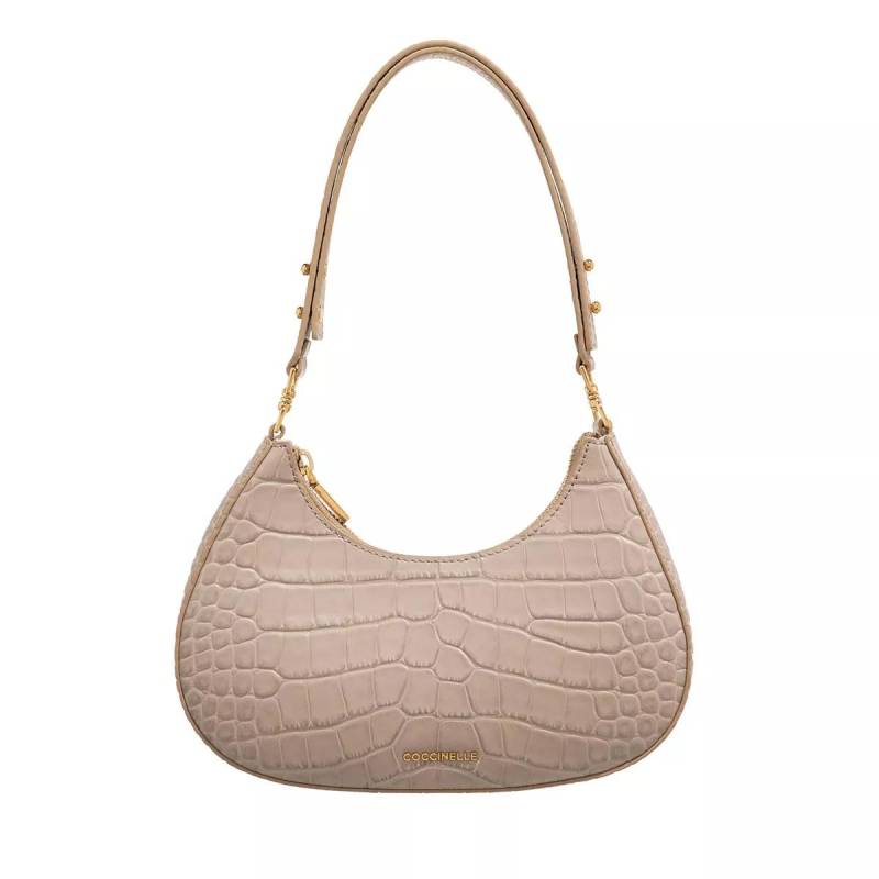 Coccinelle Schultertasche - Carrie Croco Soft - Gr. unisize - in Beige - für Damen von Coccinelle