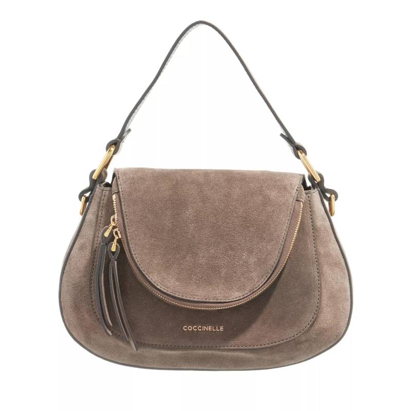 Coccinelle Schultertasche - Sole Suede - Gr. unisize - in Braun - für Damen von Coccinelle