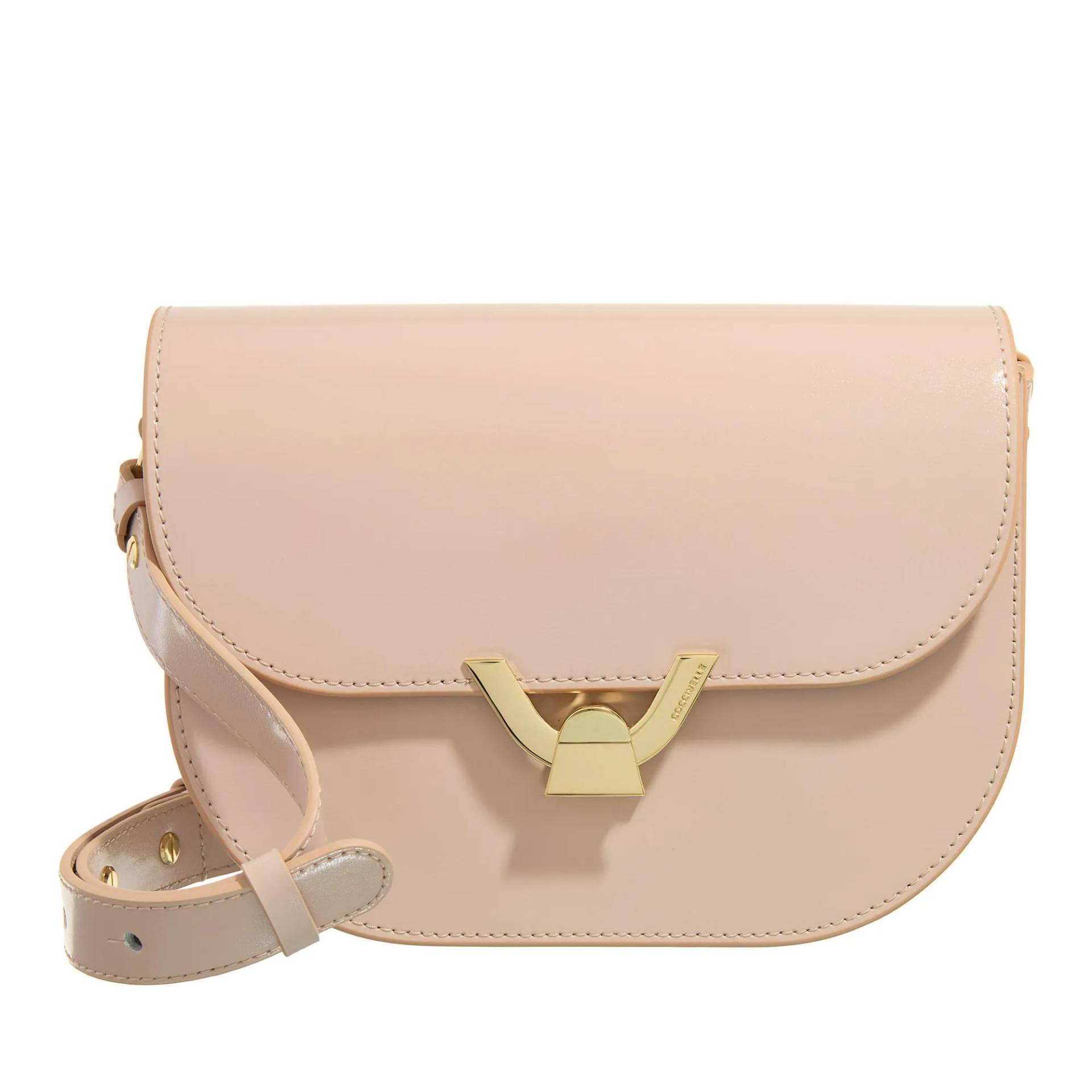 Coccinelle Schultertasche - Coccinelledew Shiny Calf - Gr. unisize - in Beige - für Damen von Coccinelle