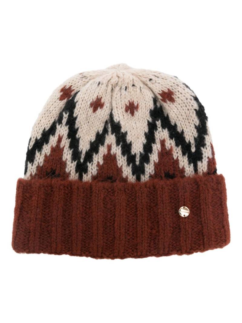 Coccinelle intarsia-knit beanie - Brown von Coccinelle