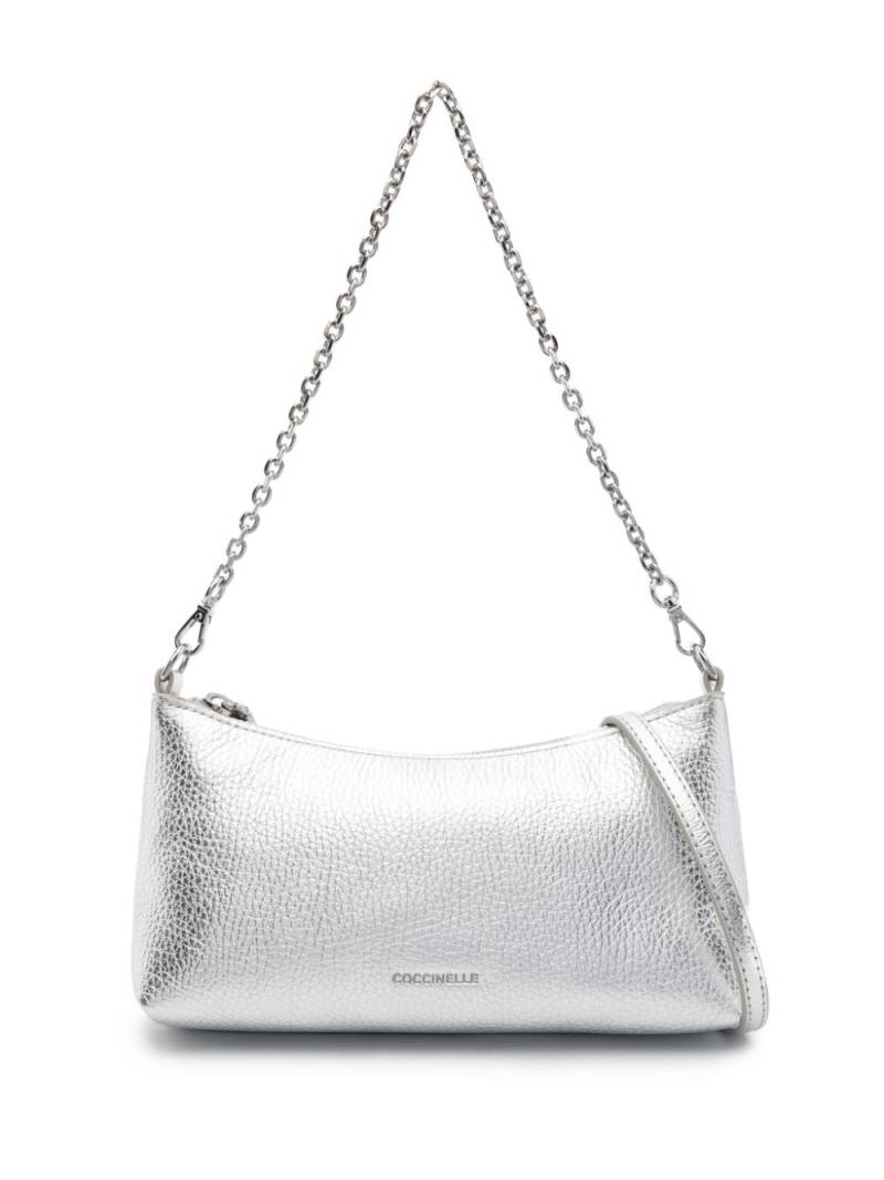 Coccinelle pebbled leather shoulder bag - Silver von Coccinelle