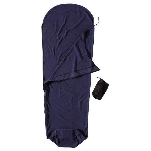 Cocoon - Micro-Fleece MummyLiner - Reiseschlafsack Gr 220 x 80/60 cm schwarz/blau/lila von Cocoon