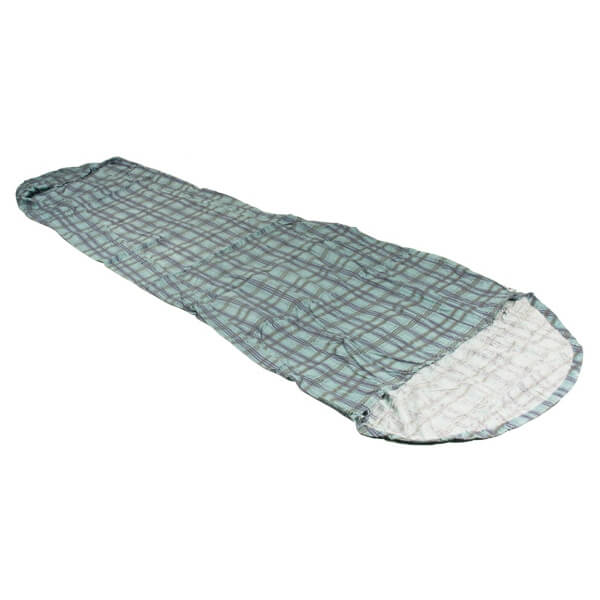 Cocoon - MummyLiner Cotton Flanell - Reiseschlafsack Gr 241 x 90/56 cm grau/türkis von Cocoon