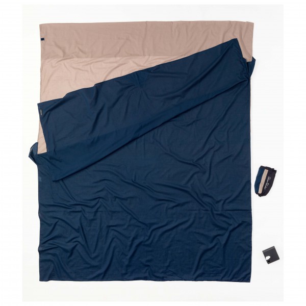 Cocoon - Travelsheet Doublesize Egyptian Cotton - Reiseschlafsack Gr 220 x 176 cm - Double blau von Cocoon