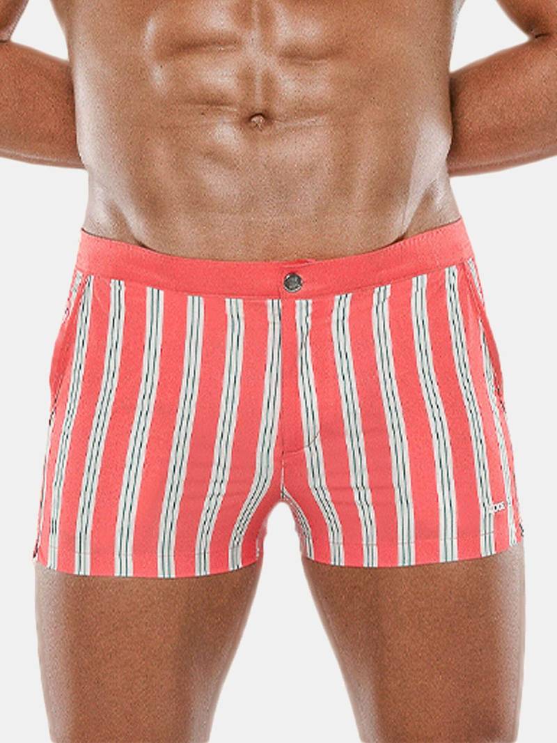 Badeshorts Retro Stripe Herren Korall S von Code22