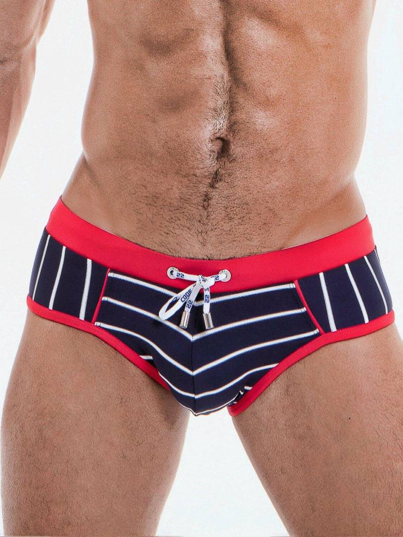 Badehose Sailor Herren Rot Bunt S von Code22