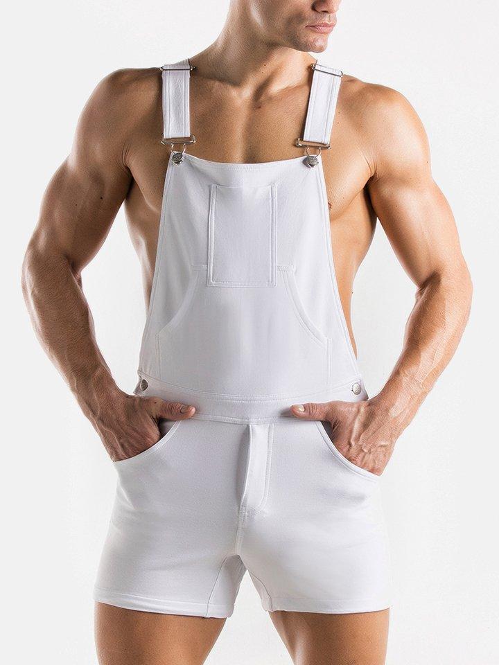 Kurze Latzhose Stretch Herren Weiss XL von Code22