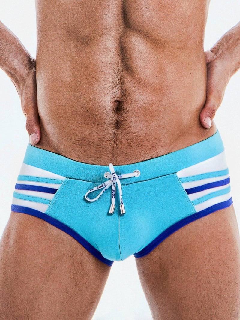 Multistreifen-badeslip Herren Blau L von Code22