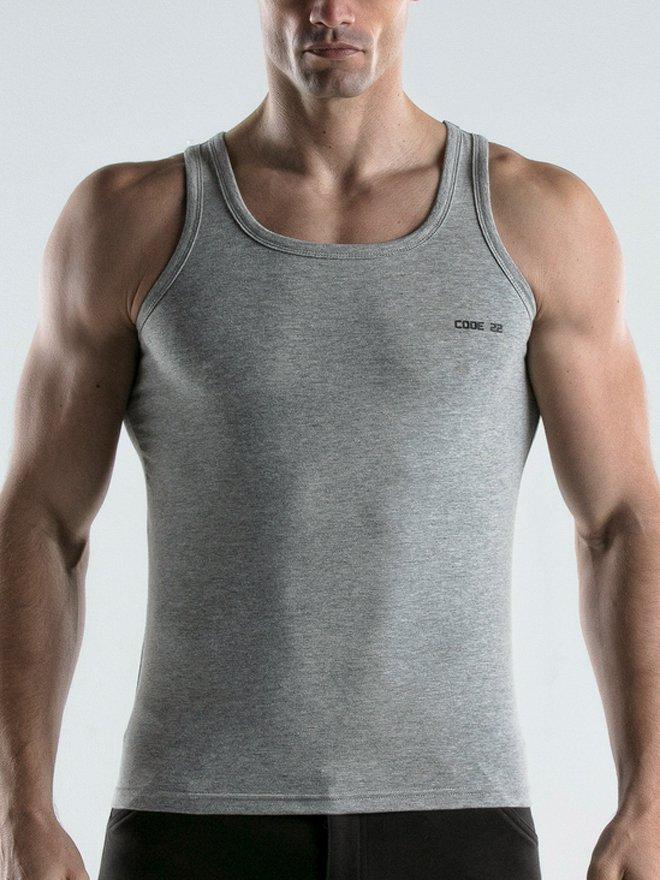 Tanktop Basic Herren Grau L von Code22