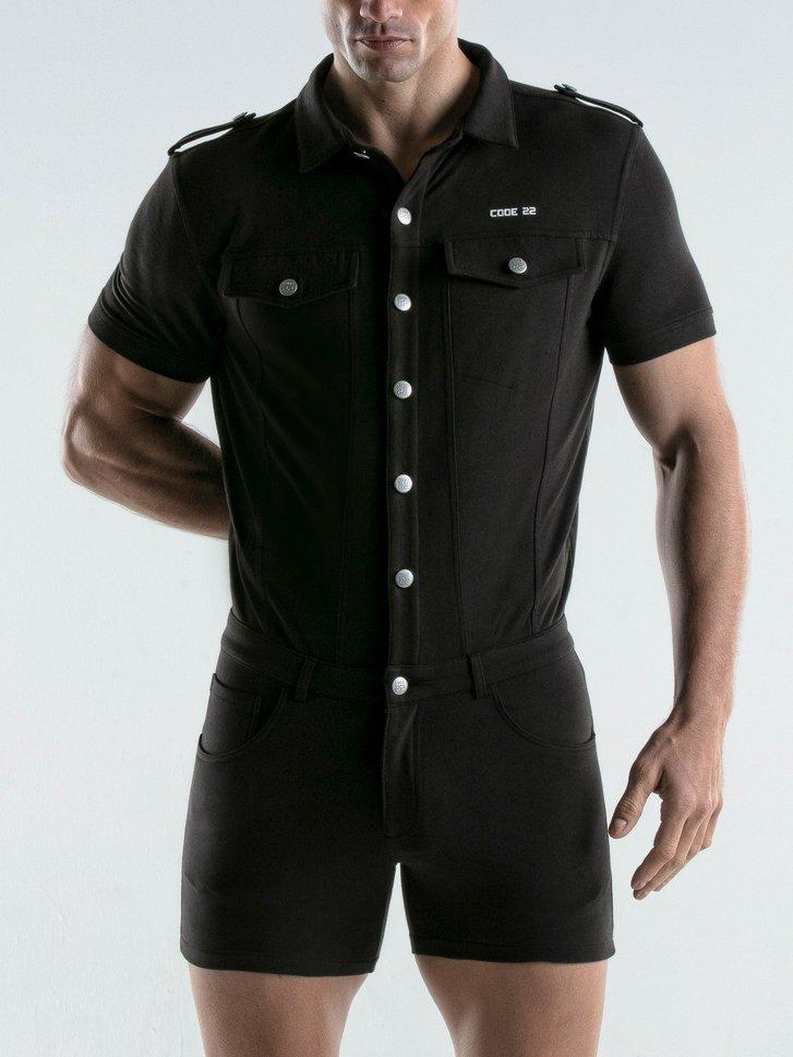 Kurzärmeliger Jumpsuit Herren Schwarz L von Code22