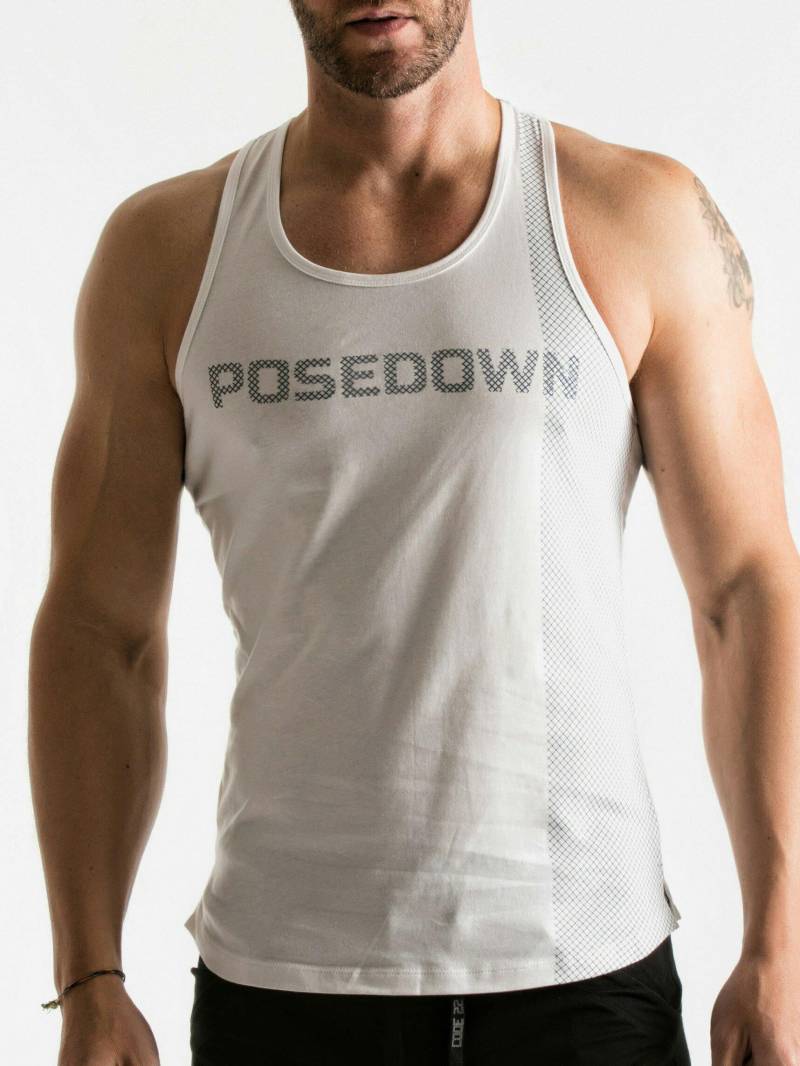 Tanktop Posedown Herren Weiss L von Code22