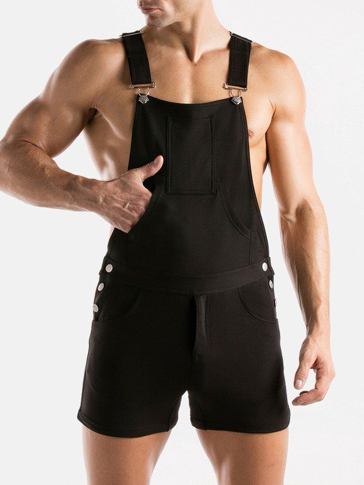 Kurze Latzhose Stretch Herren Schwarz L von Code22