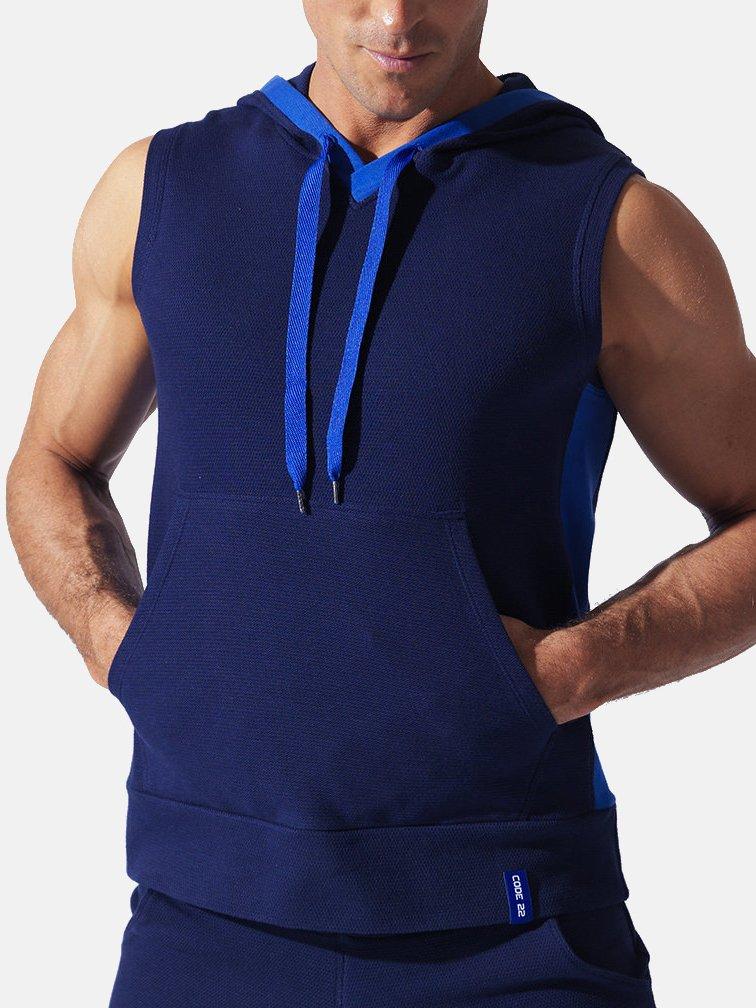 Sweet Hoody Ärmelloser Sport Herren Blau XL von Code22