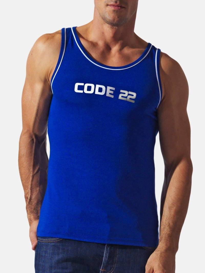 Tanktop Basic Herren Blau XL von Code22