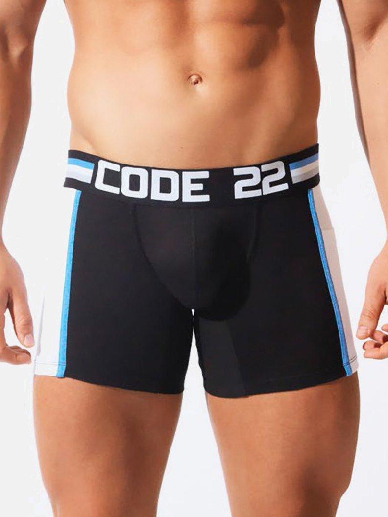 Langer Boxer Asymmetric Sport Herren Schwarz S von Code22